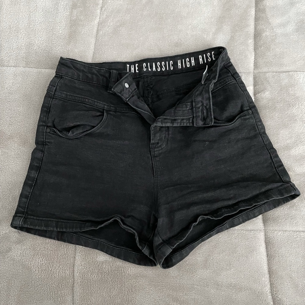 Black Denim Shorts